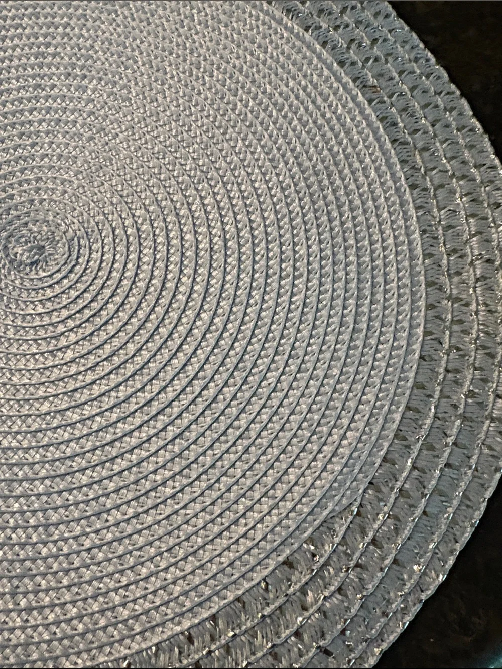 Six Light Blue Woven Round Placemat - Set-Ready Dining Accent